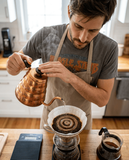Eli, Pour-over hero