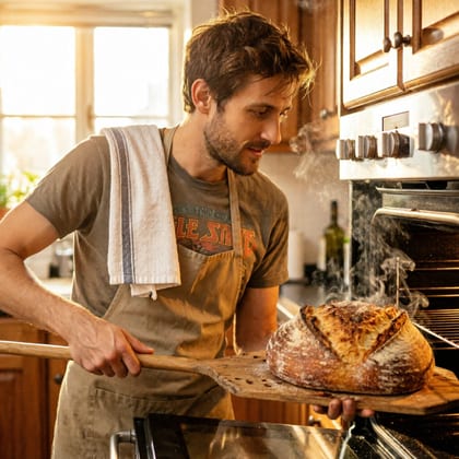 Eli, Sourdough, kitchen