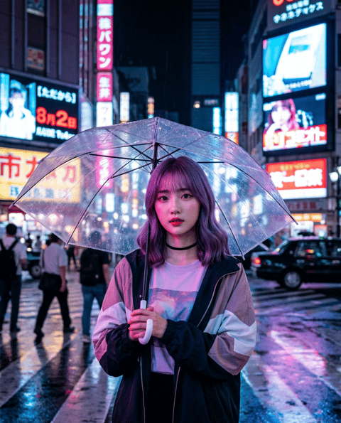 Neon umbrella