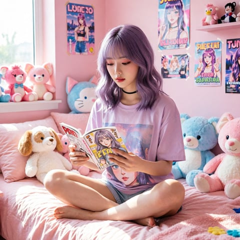 Pastel bedroom setup