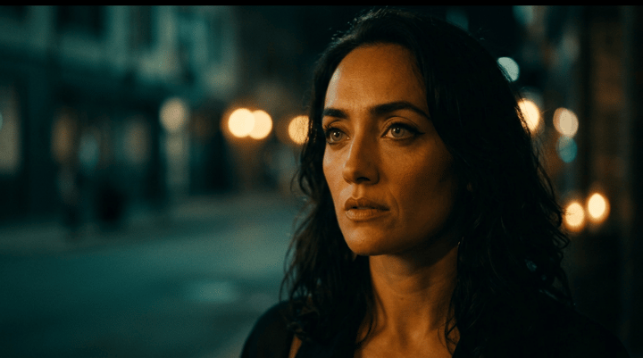 AI-generated cinematic widescreen film still of a consistent lead character