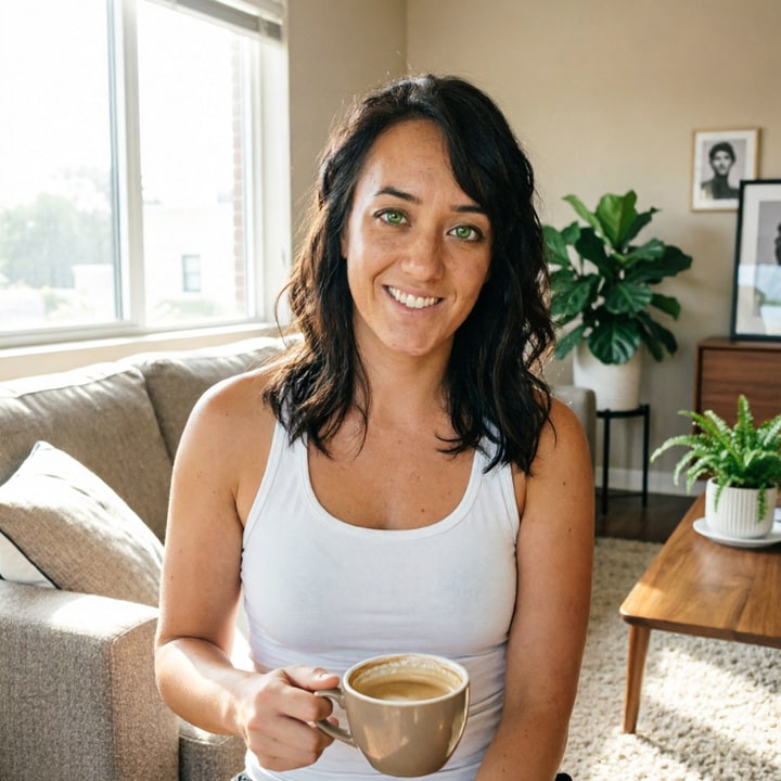AI-generated lifestyle influencer portrait used as the socialAF entry in an AI influencer generator roundup