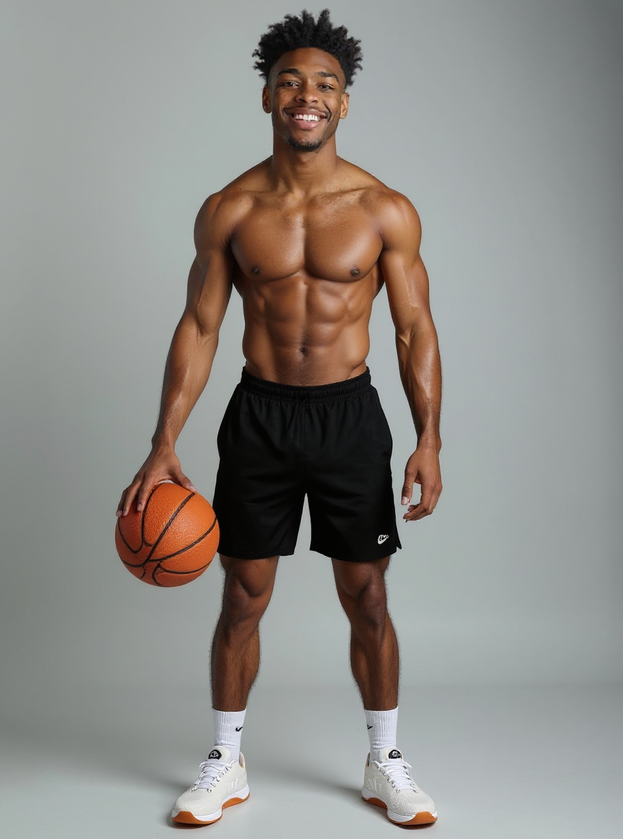 the character is tall and wearing the shoe playing basketball 
 - pinterest post